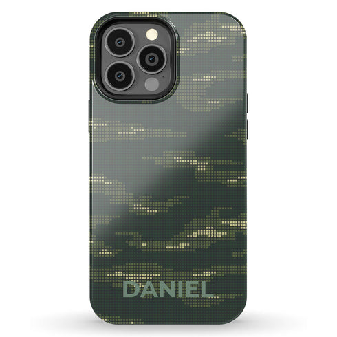 Digital Camo Custom Name Men's iPhone Case